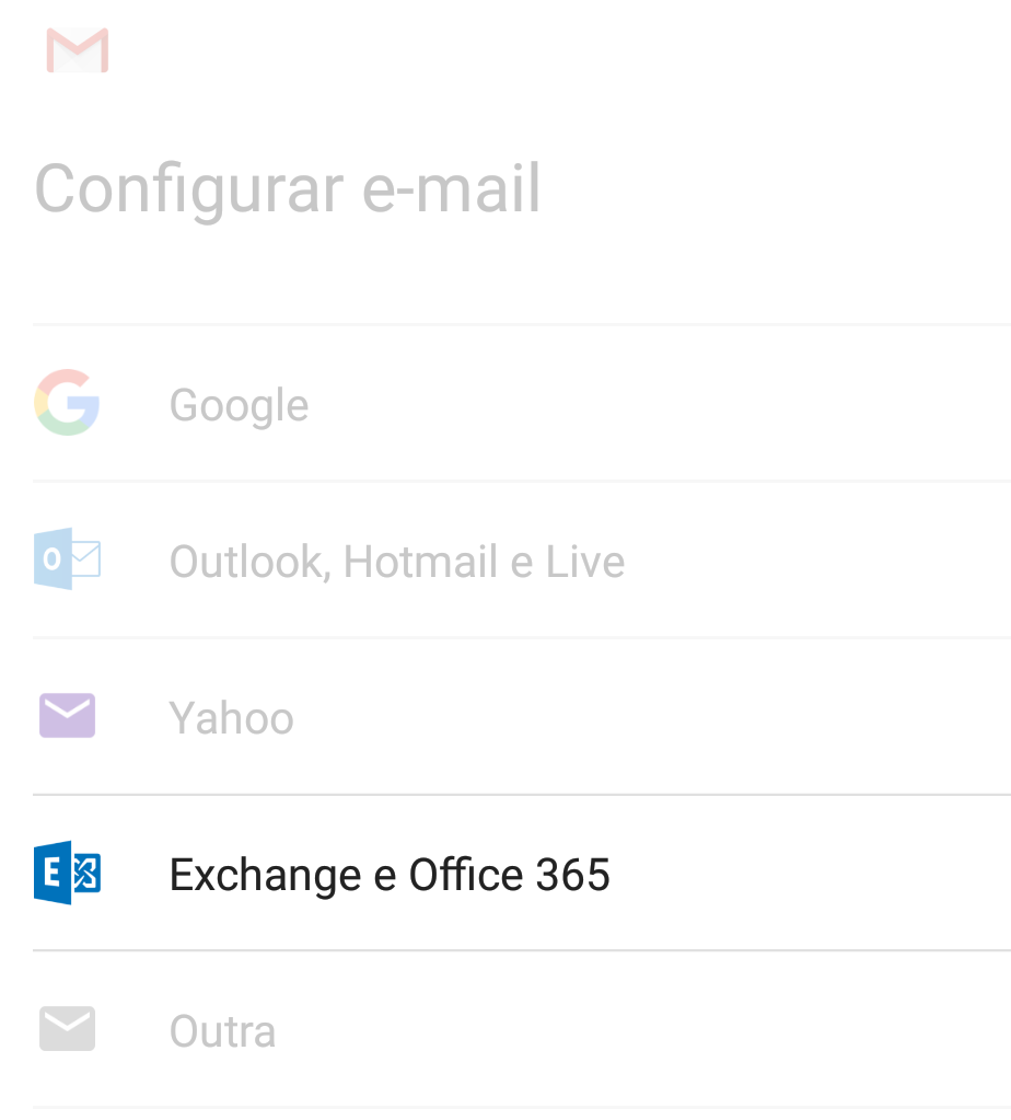 Como configurar a conta de e-mail no Android - Office 365